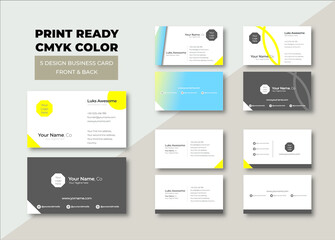 Elegant business card template design. Print ready. CMYK color. 