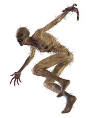 Obraz premium Straw man scarecrow monster isolated on white background 3d illustration