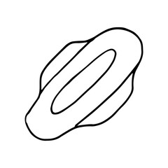 sanitary napkin sketch hand drawn doodle. period, icon, vector, monochrome, minimalism, feminine