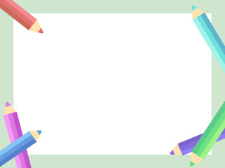 Vector illustration frame of colored pencils.