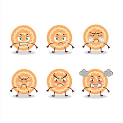 Potatoes pie cartoon character with various angry expressions