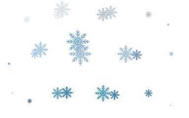 Light BLUE vector cover with beautiful snowflakes.