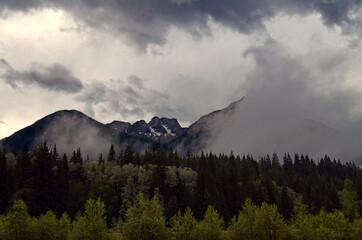 Alberta, Canada - Cloudy Scenery by Highway 16 west of Jasper