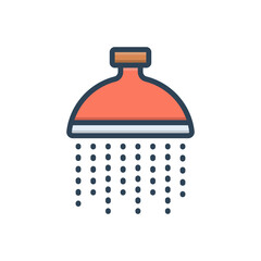 Color illustration icon for shower