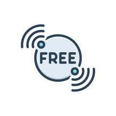 Color illustration icon for wifi free spot