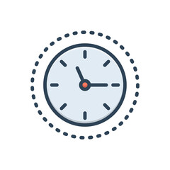 Color illustration icon for around the clock