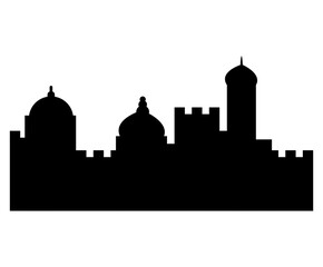 Fototapeta premium desert city buildings silhouette design, architecture and urban theme Vector illustration