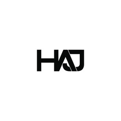 haj letter original monogram logo design