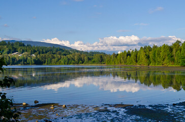 Burrard Inlet in Port Moody, British Columbia, Canada by Rocky Point Park.