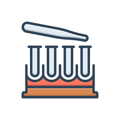 Color illustration icon for test tubes
