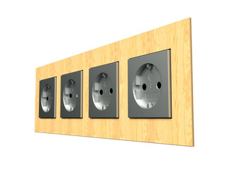 Electric Socket Isolated. 3D rendering