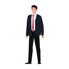 Businessman cartoon with suit isolated design, business and management theme Vector illustration