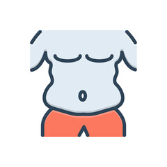 Color illustration icon for fat