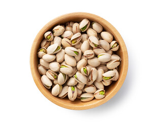 Pistachios on a white background
