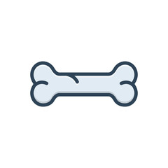 Color illustration icon for bone