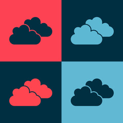 Pop art Cloud icon isolated on color background. Vector.