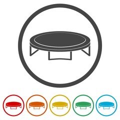 Trampoline ring icon, color set