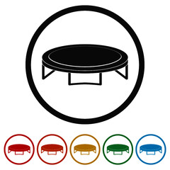 Trampoline ring icon, color set