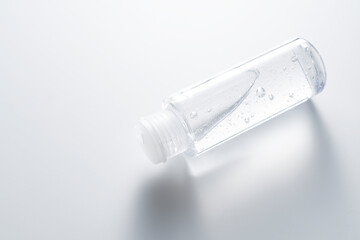Sanitizing gel placed on a white background