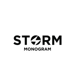 storm with initial letter with o modification as thunderbolt vector logo icon illustration design isolated white background