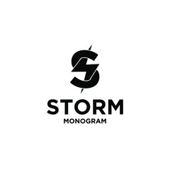 storm with initial s letter vector logo icon illustration design isolated white background