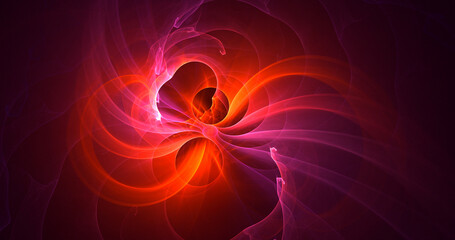 3D rendering abstract multicolor fractal light background