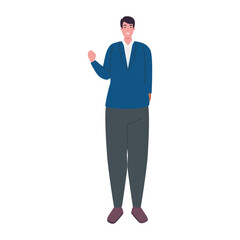 man cartoon design, Boy male person people human social media and portrait theme Vector illustration