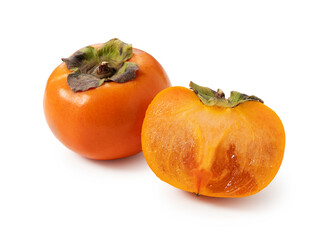 Japanese Persimmon on a White Background