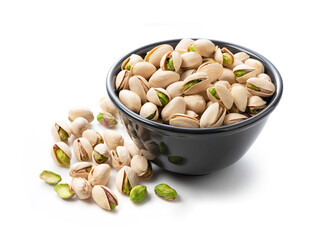 Pistachios on a white background