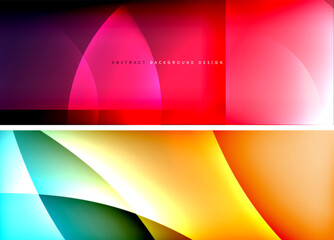 Set of modern geometric shapes abstract backgrounds. Vector illustrations for covers, banners, flyers and posters and other