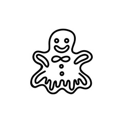 Gingerbread man. Hand drawn vector illustration in Doodle style