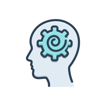 Color illustration icon for psych