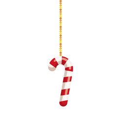 merry christmas candy hanging design, winter season and decoration theme Vector illustration