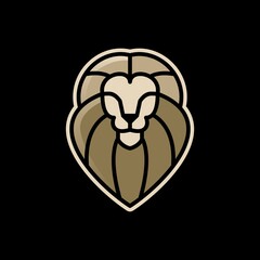 lion e sport logo vector icon illustration