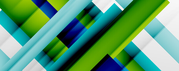 Fototapeta na wymiar Geometric abstract backgrounds with shadow lines, modern forms, rectangles, squares and fluid gradients. Bright colorful stripes cool backdrops