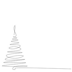 Christmas tree on white background. Vector illustration