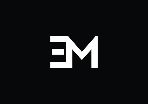 Initial Monogram Letter E M Logo Design Vector Template.
