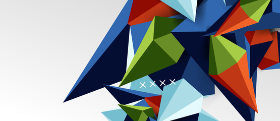 3d low poly abstract shape background vector illustration