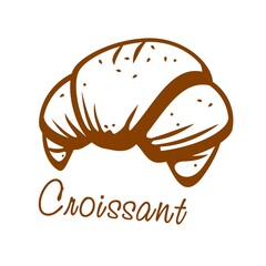 french pastry croissant simple logo vector