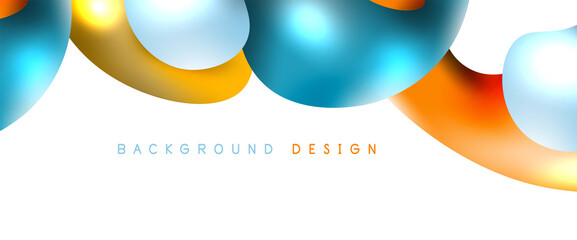 Bubbles abstract background. Liquid splashes on white vector template