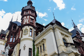 Naklejka premium The Beautiful Peles Castle, Sinaia, Prahova, Romania