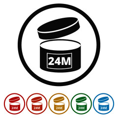 24 Month. Period after opening ring icon, color set