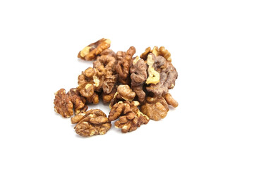 Walnuts kernels isolated on white background