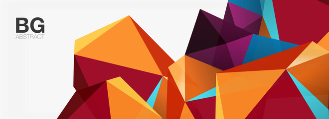 3d mosaic abstract backgrounds, low poly shape geometric design