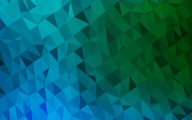 Obraz premium Dark Blue, Green vector shining triangular background.