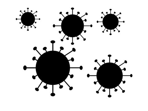 Viren Icon Set auf weißen Hintergrund