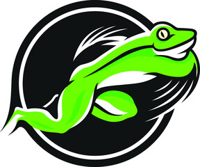 Muscular Frog in Speed Running Posture