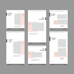 Trendy editable template for social network stories and posts, vector illustration. Design backgrounds for social media