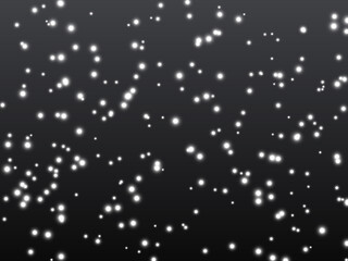 Christmas snow. Falling snowflakes on night background. Snowfall. Vector illustration