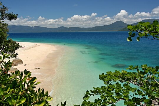 View Of Fitzroy Island Beach And Coral Sea. Australia.